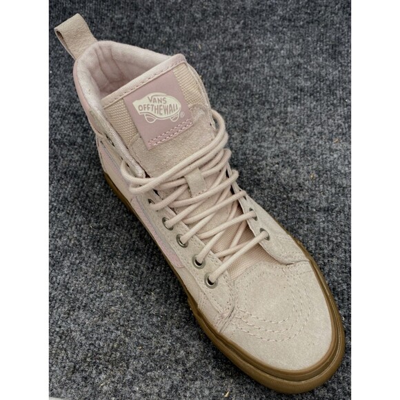 Vans SK8-Hi Suede Canvas Sneaker Gum Sole Pink White Men's 6.5 Women's 8 - Picture 2 of 13